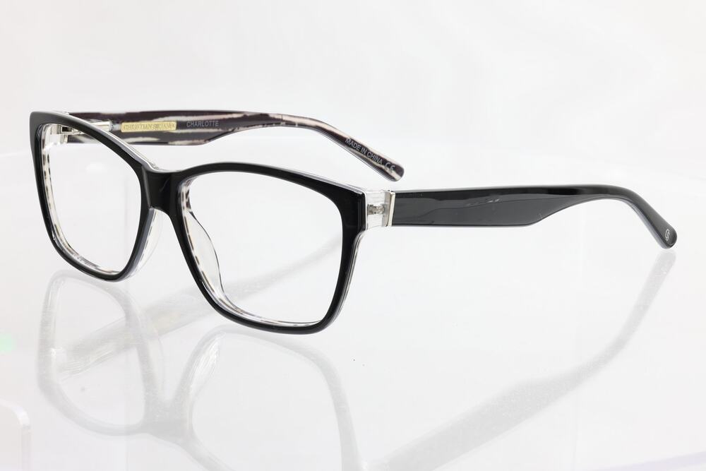 Christian Siriano Charlotte BLKPT 56-14-140mm Eyeglass FRAMES ONLY - GOOD - READ